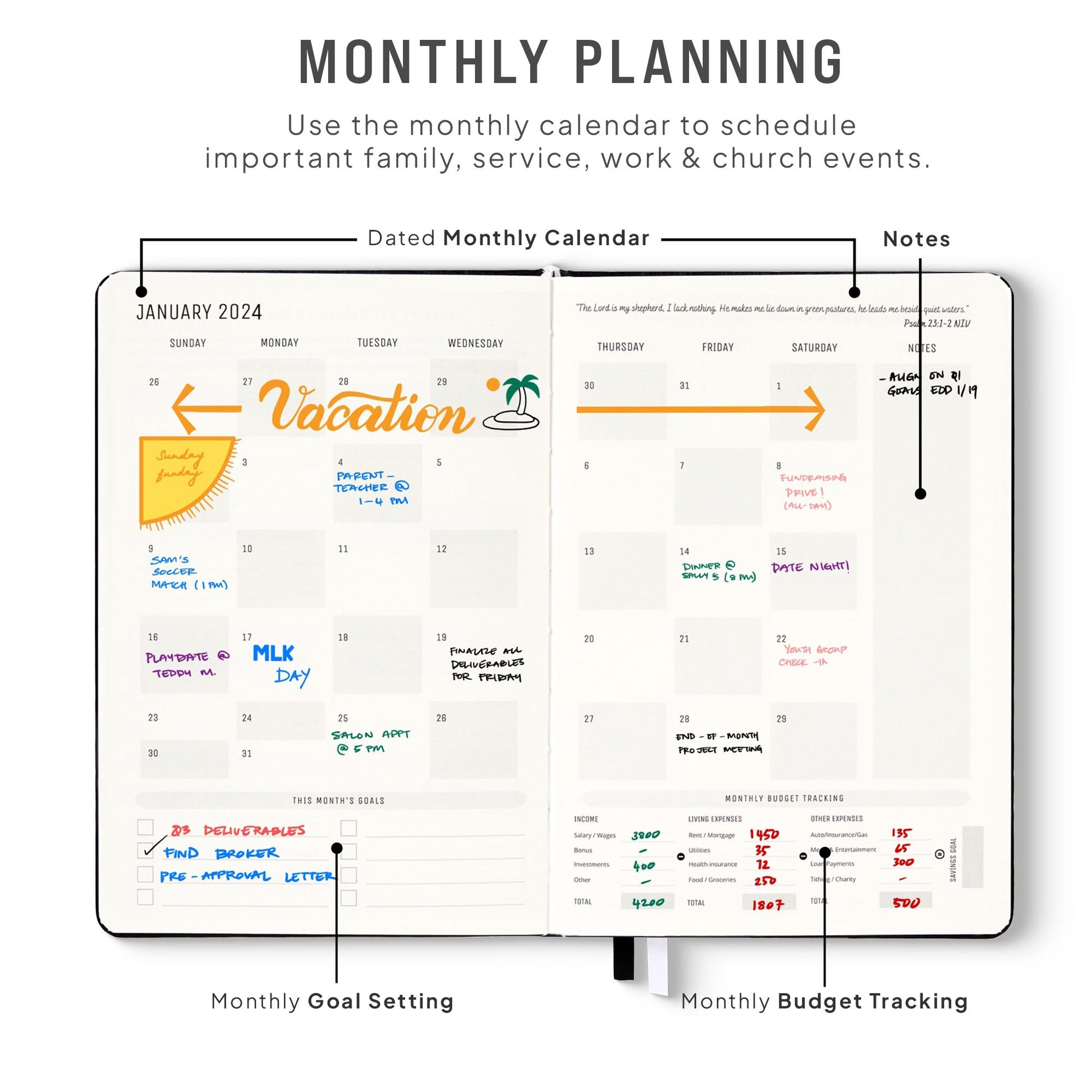DATED 2024 CHRISTIAN PLANNER (12 MONTHS) - PREORDER (NOV 15th SHIP) - Faith Planner